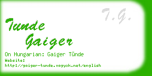 tunde gaiger business card