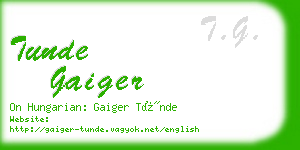 tunde gaiger business card